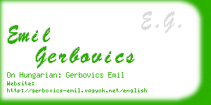 emil gerbovics business card